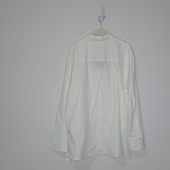 Reformation Laura Harrier Collins Shirt Bright White 6 NWT - Picture 6 of 9